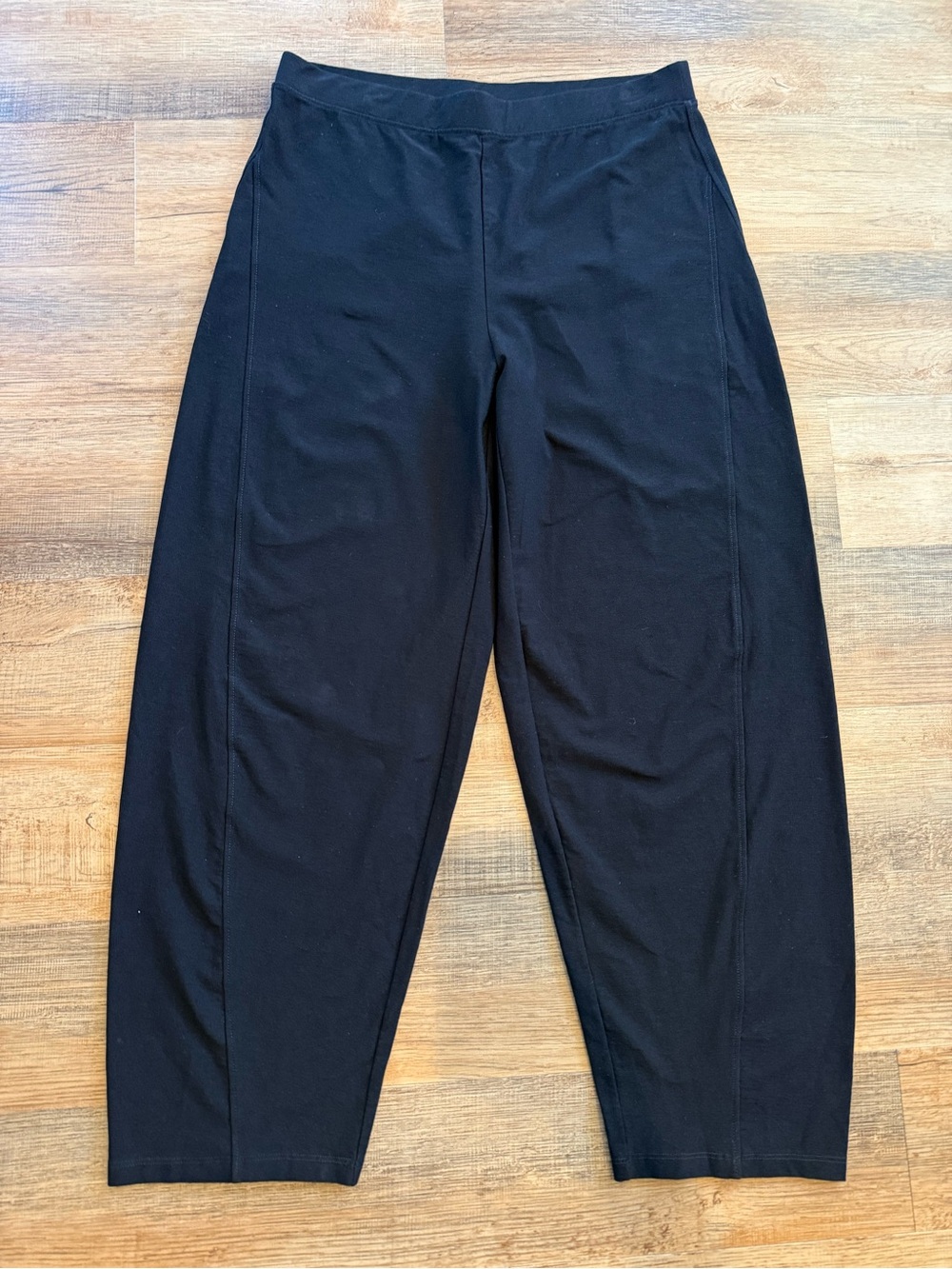 Eileen Fisher Black Wide Leg Arch Barrel Pants Small